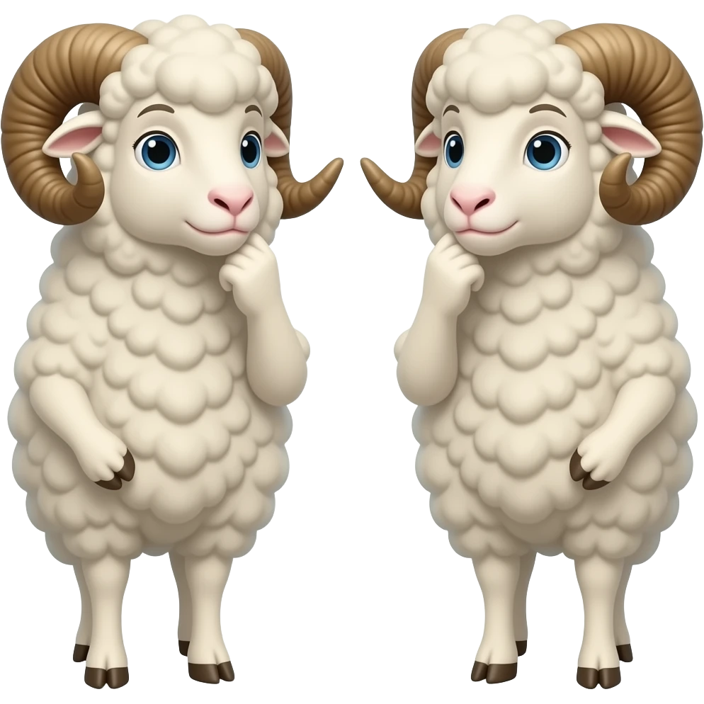 Two philosophising rams emoji