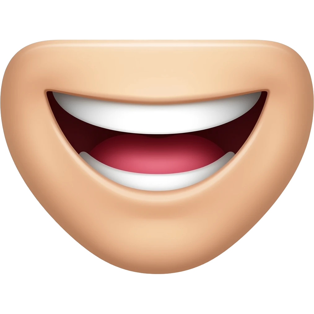 necesito un emoji en el que se vea solo una sonrisa perfecta emoji