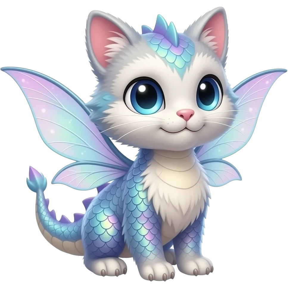 P moe meow meow cute fuzzy realistic Randomly-faerie-drake exotic Fakémon-creature emoji