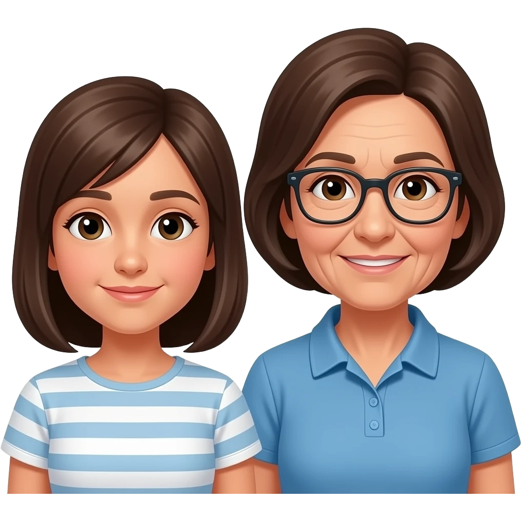 Dos hermanas trigeñas, una menor y la otra mayor emoji