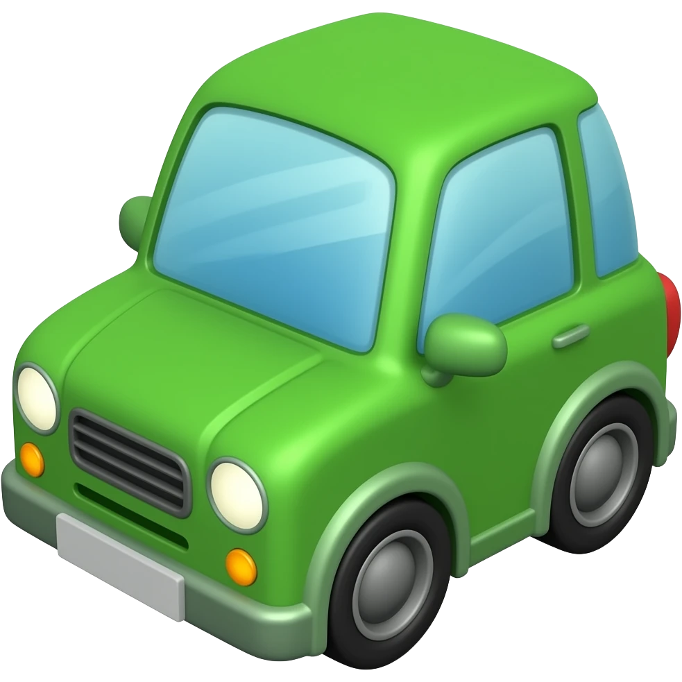 green cube car emoji