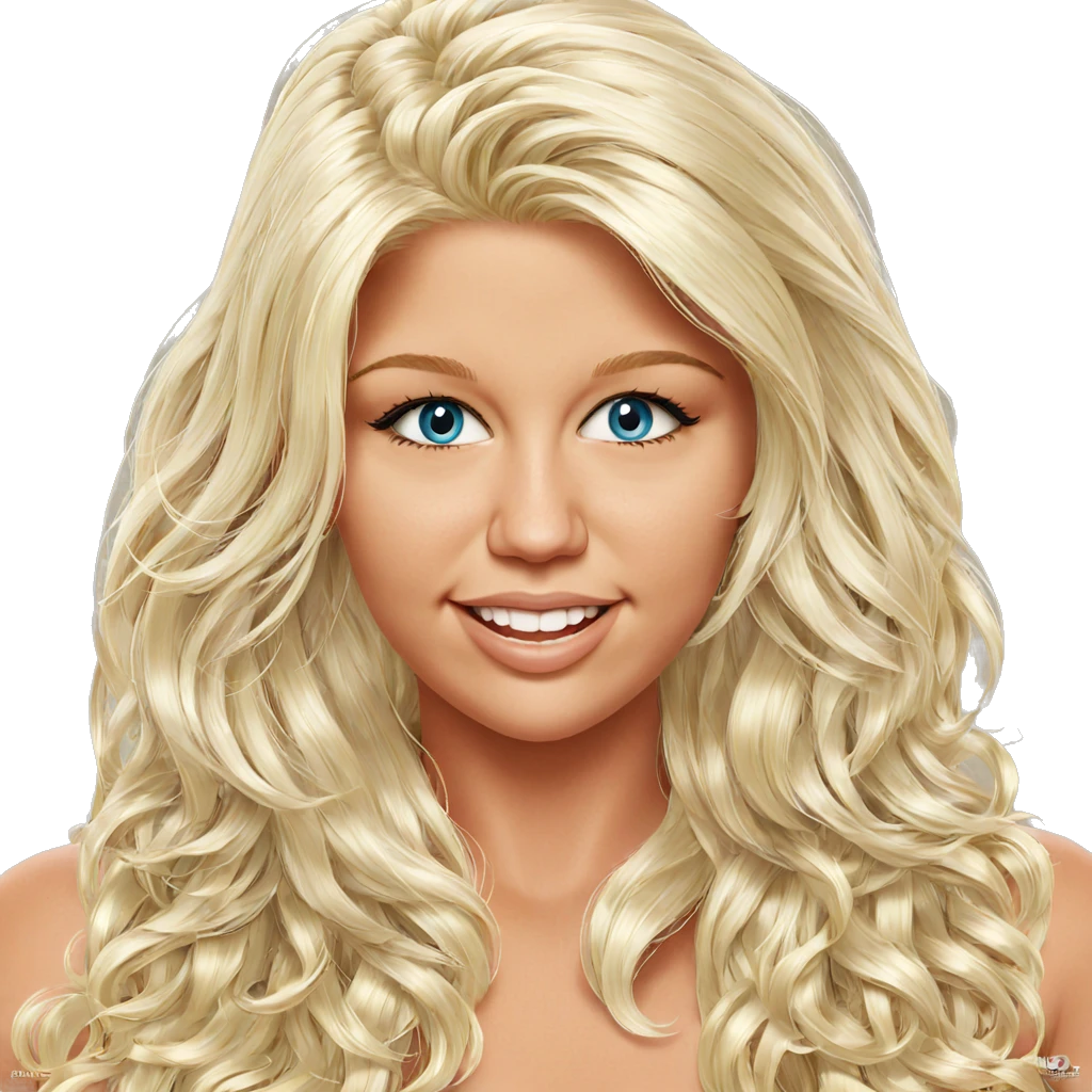 smiling blonde girl portrait emoji