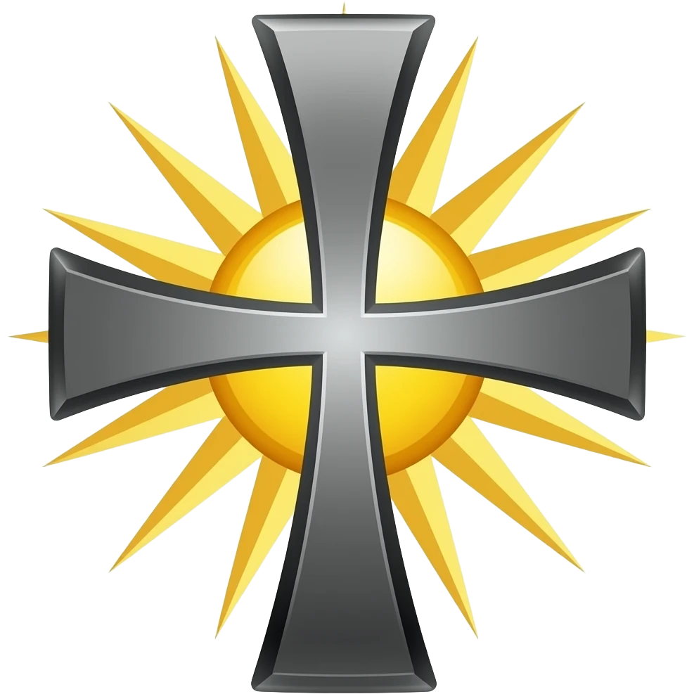 Black Templar Cross with sun emoji