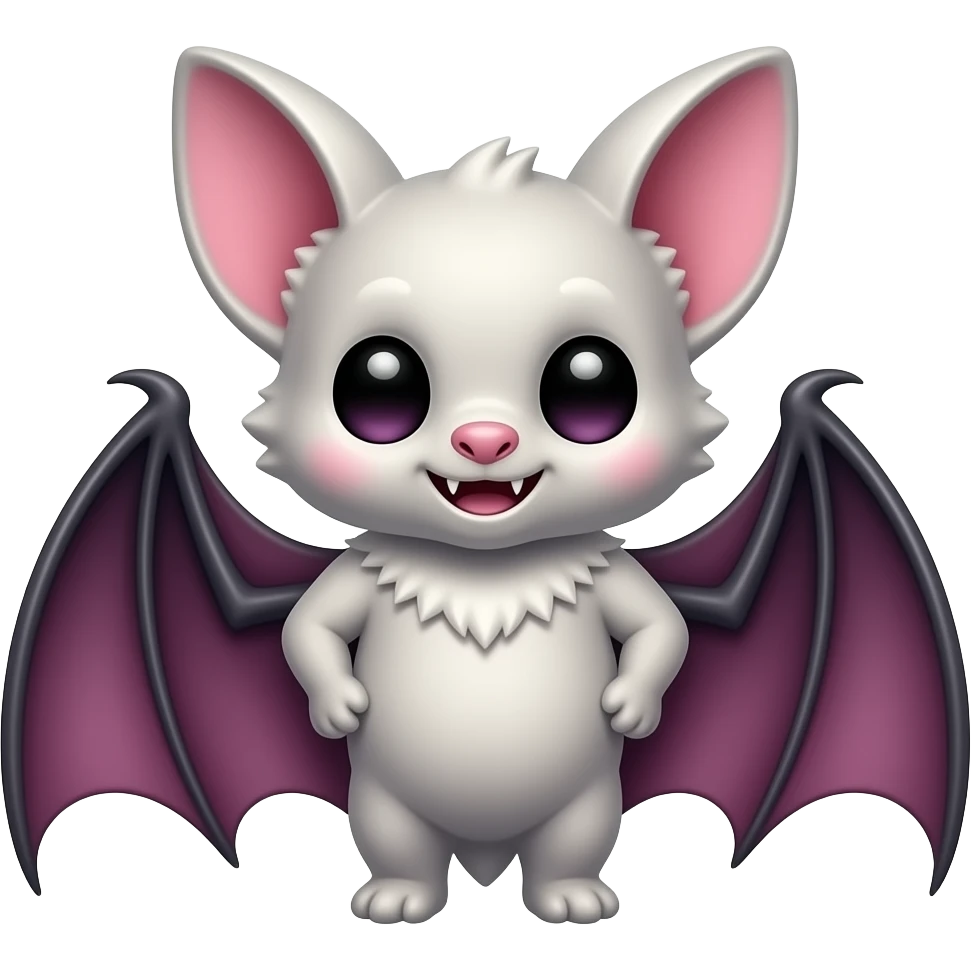 albino vampire bat cute emoji