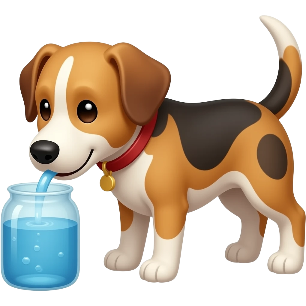 dog drinking emoji