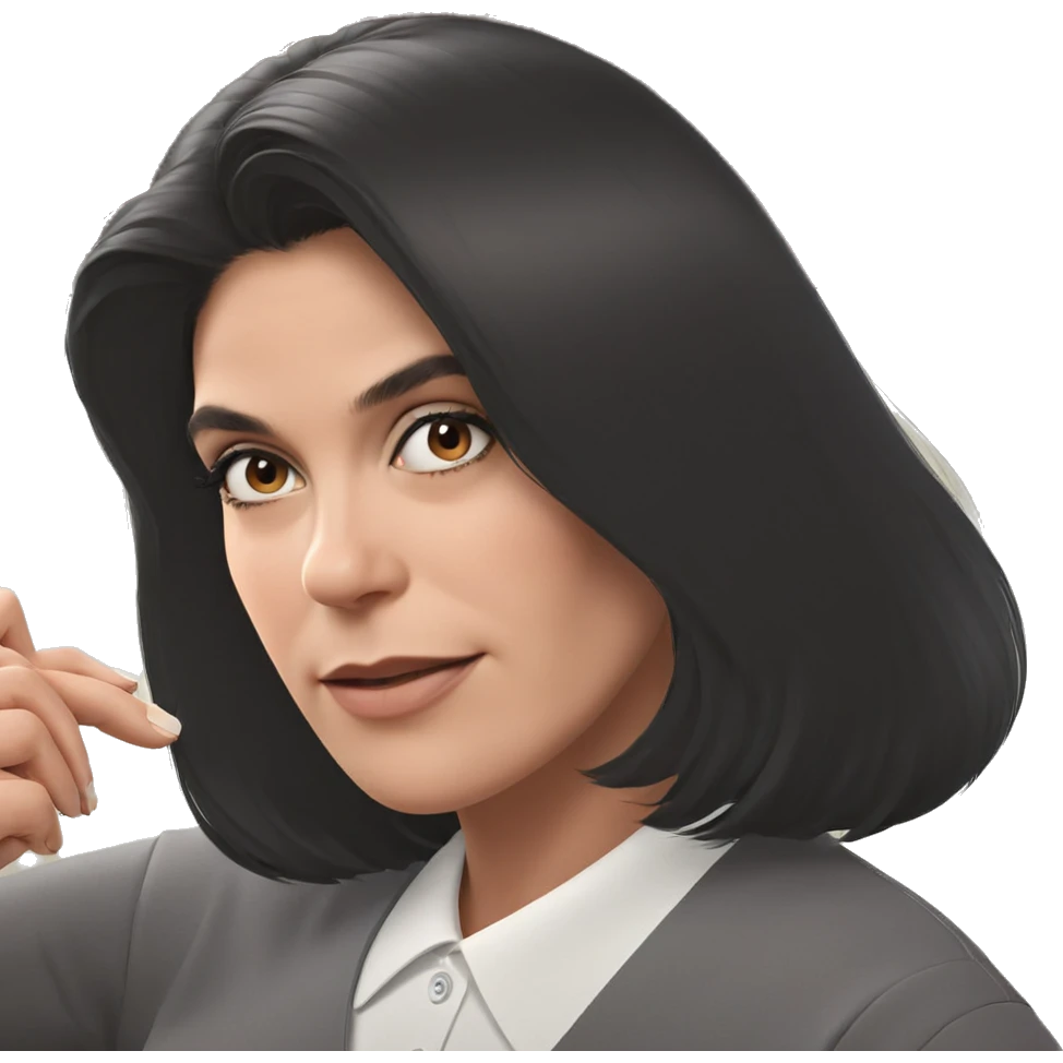black haired girl portrait emoji