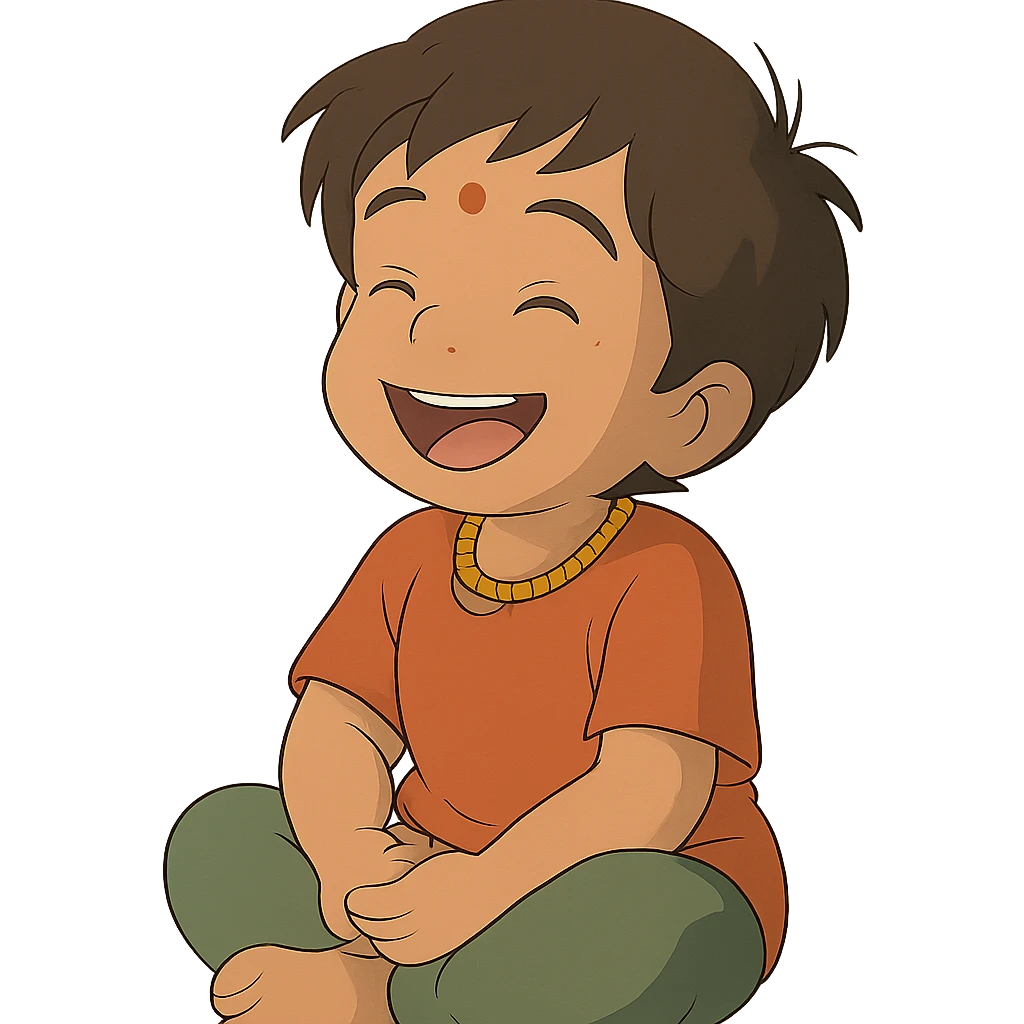 happy Indian kid listening to a story emoji