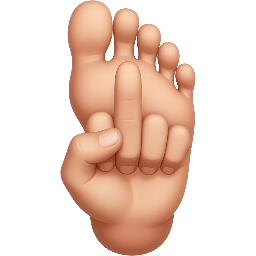 feet middle finger fuck emoji