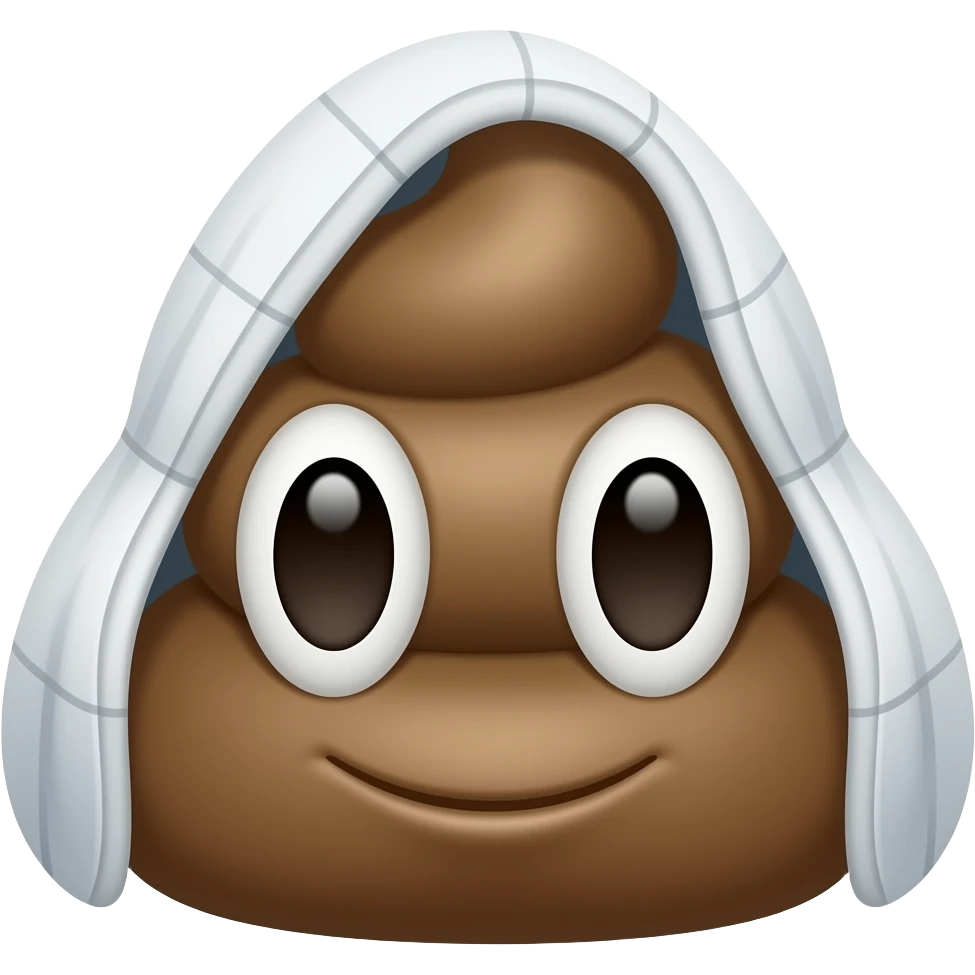 Poop under the blanket emoji