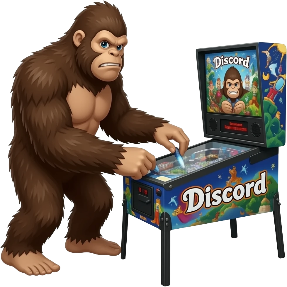 Bigfoot Playing Discord Pinball emoji