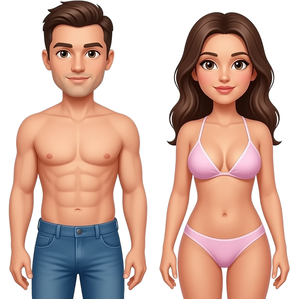naked male female and show everything including the boobs and the pussy emoji