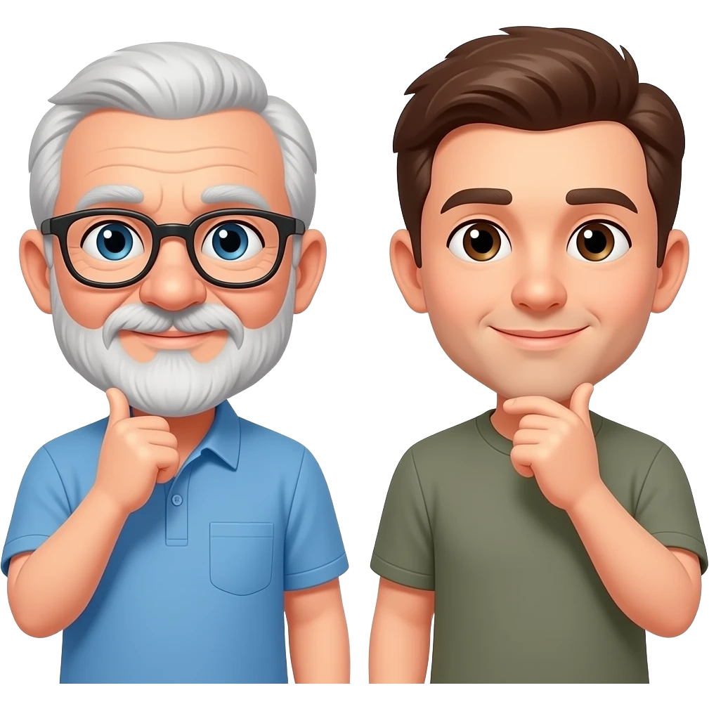dad and guy thinking emoji