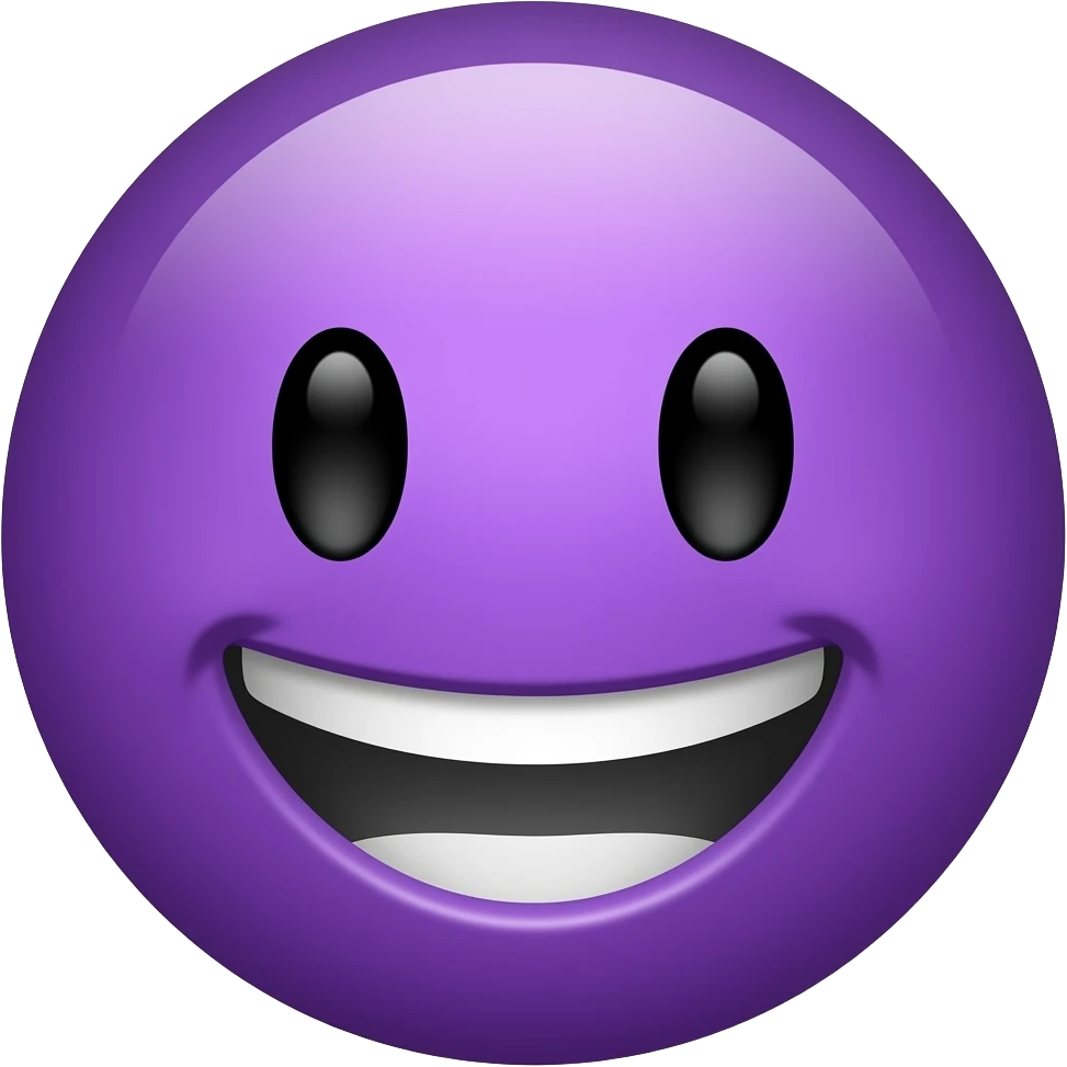 purple smiley laughing out loud emoji