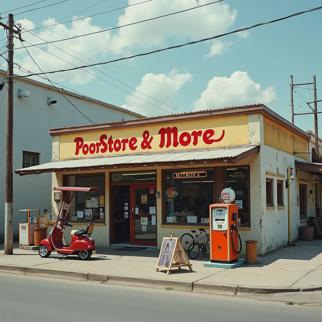 Gas station named Poor Store & More emoji