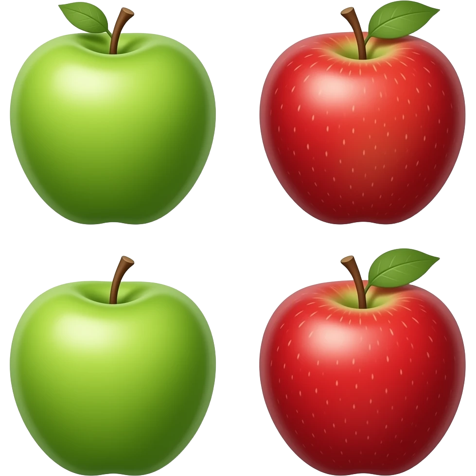 create a green and red apples emoji