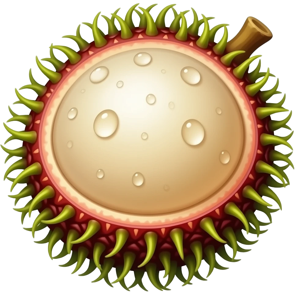 Rambutan with hair emoji