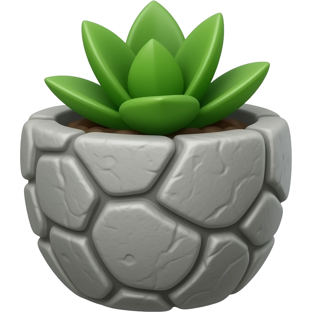 rock plant pot emoji