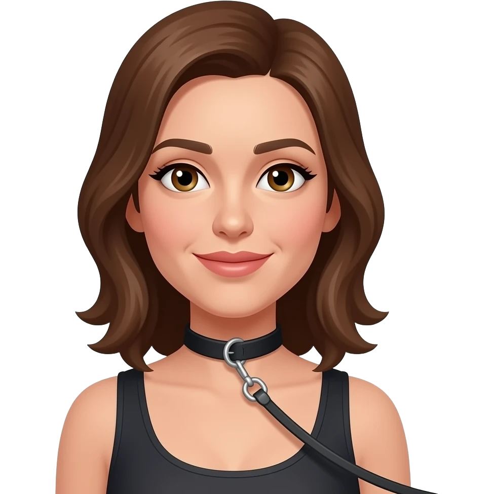 woman in collar and leash emoji