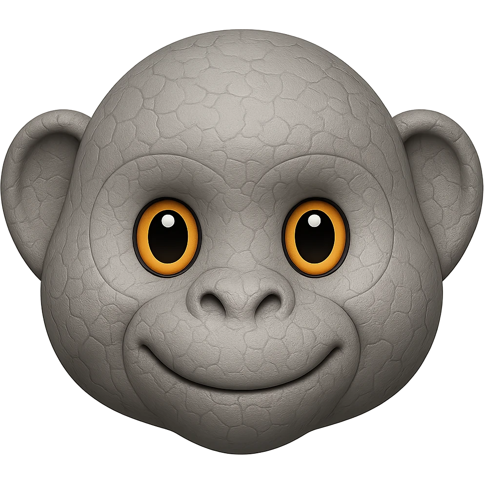 A stone that looks like a monkey, emoji style emoji