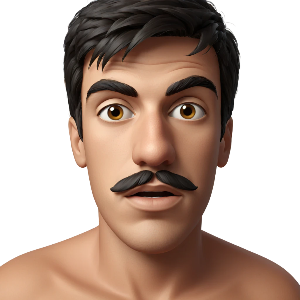 male portrait with mustache emoji
