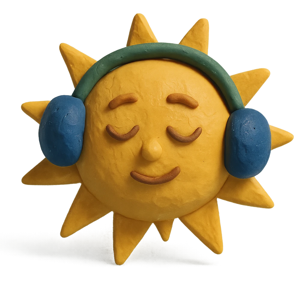sun wearing earmuffs, symbolizing hot but cold emoji