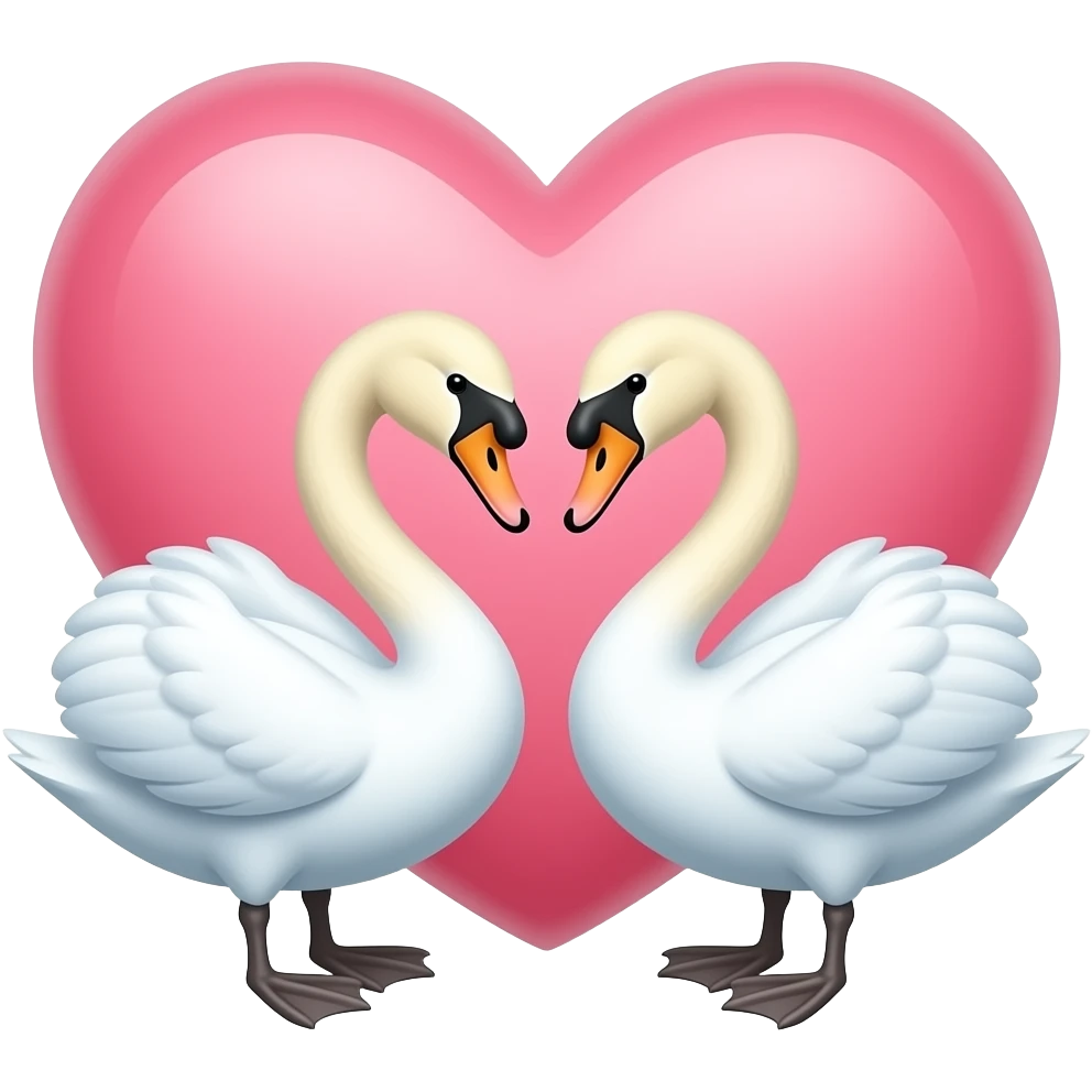 Tow swan opposite love emoji emoji