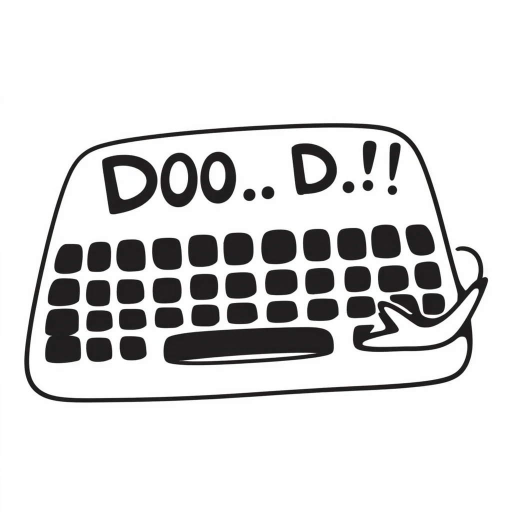 doodle style keyboard, transparent background emoji