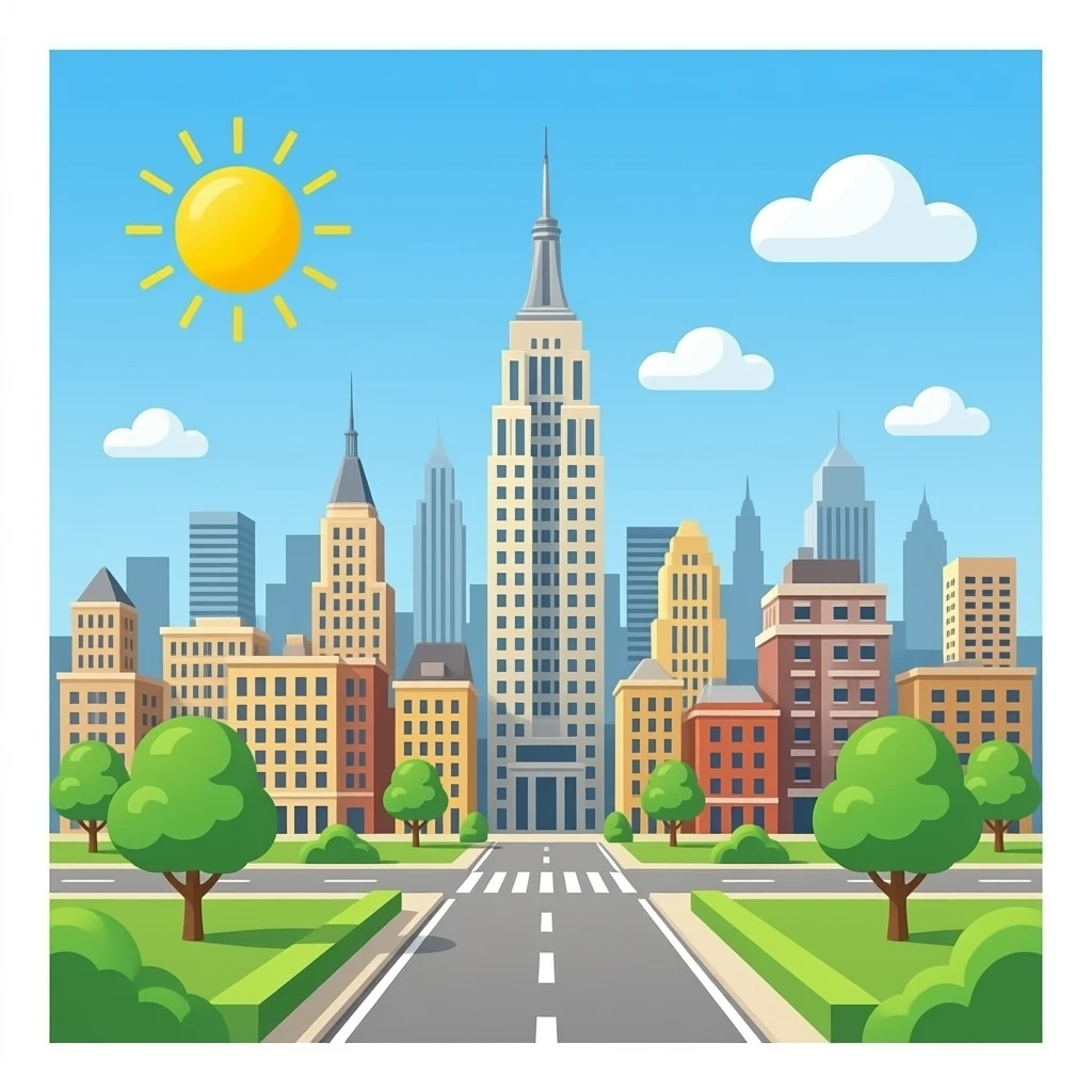 me puedes hacer una ciudad emoji