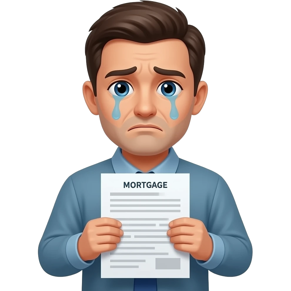 person ruined by paying the mortgage emoji