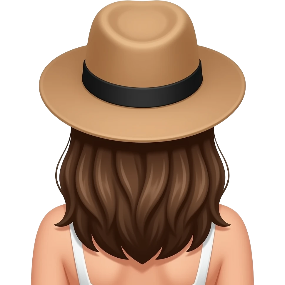 Female rear with a hat on emoji