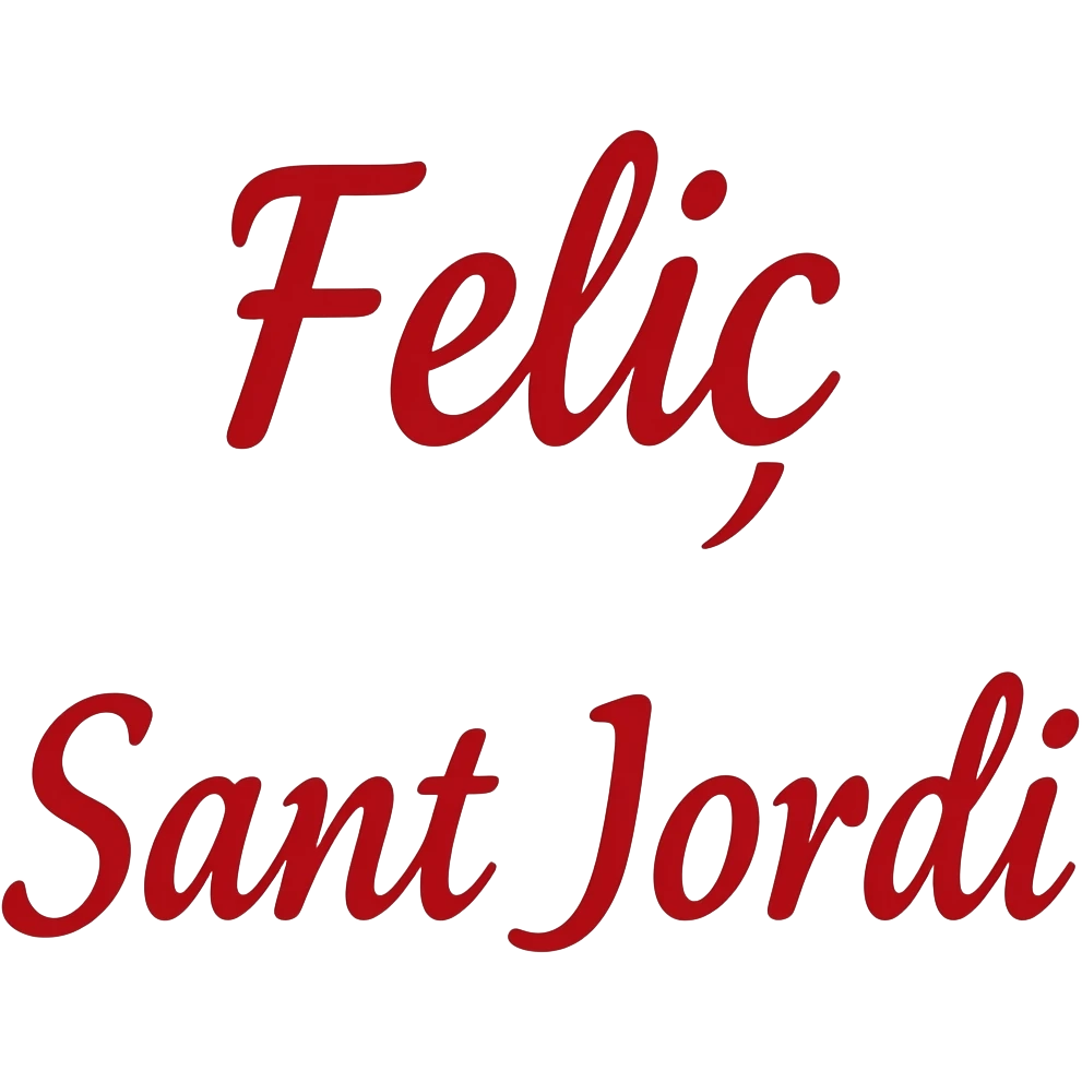 Just a text that says "Feliç Sant Jordi", in red, without any background emoji