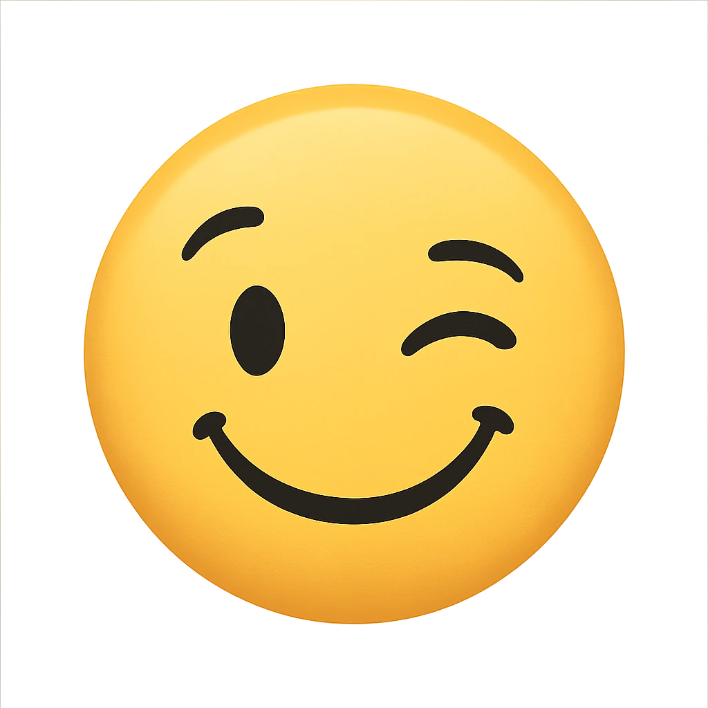 a winking face emoji, playful and friendly emoji