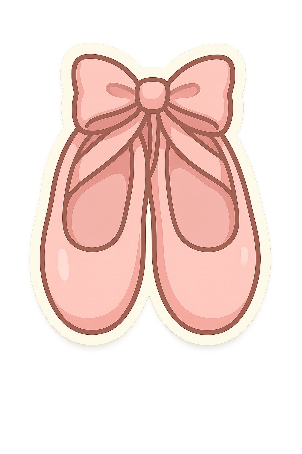 a pair of pink ballet shoes with a bow, cartoon style emoji