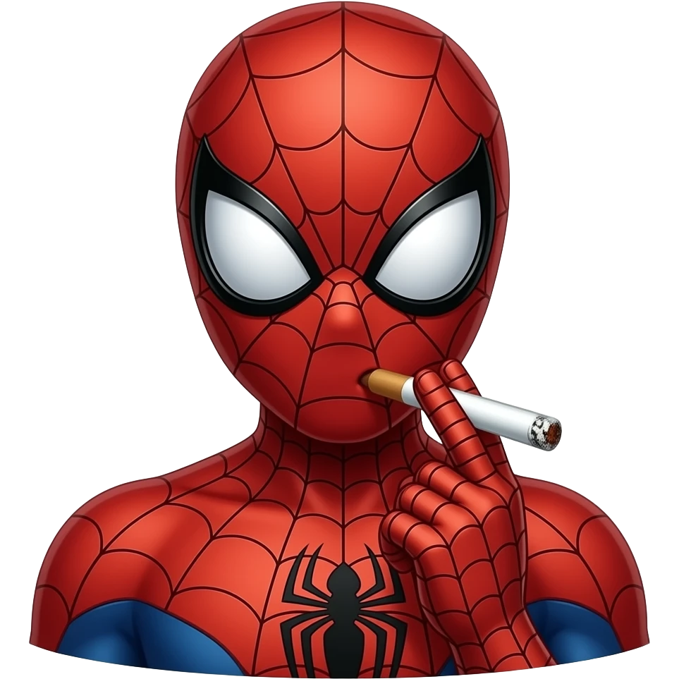 Spider-Man smoking a joint emoji