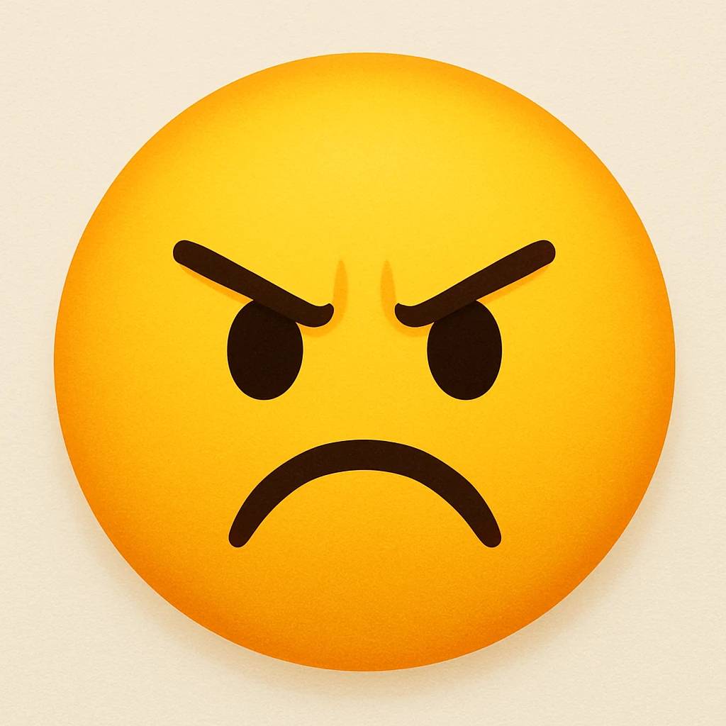 yellow emoji with an angry face emoji