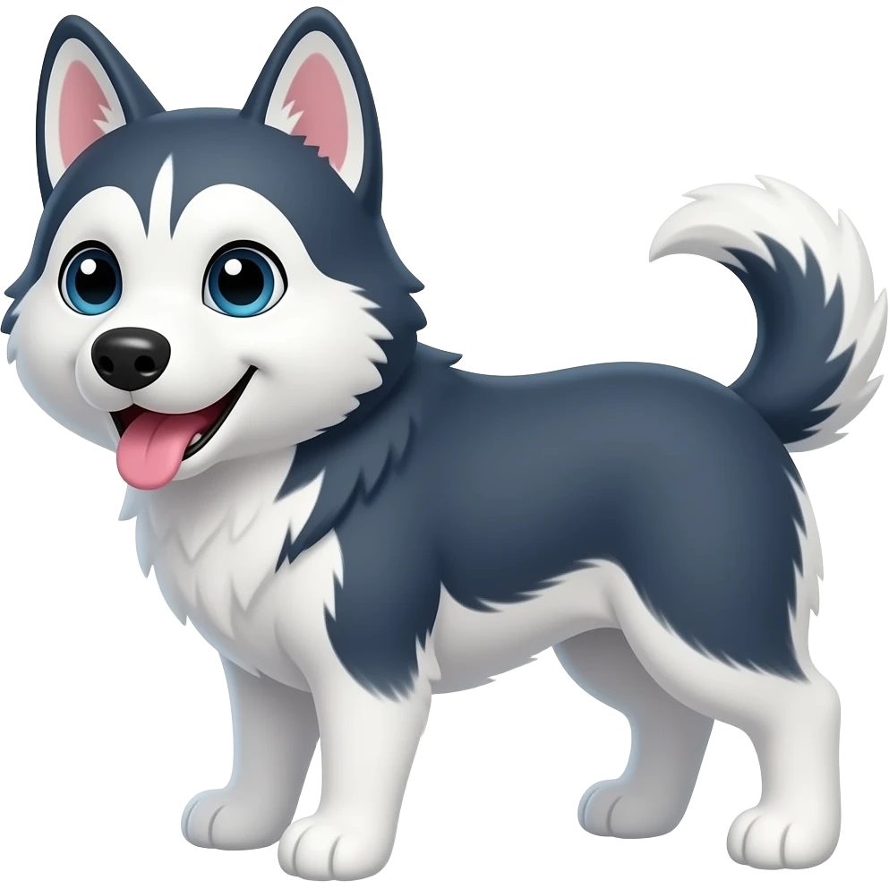 Playful husky emoji