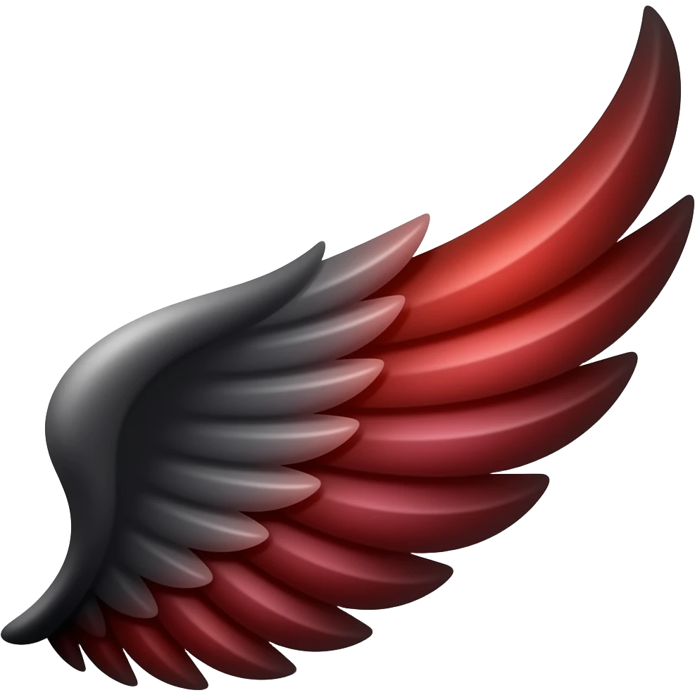 One side wings black red emoji
