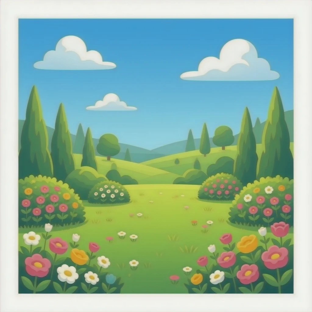 nice garden with flowers emoji