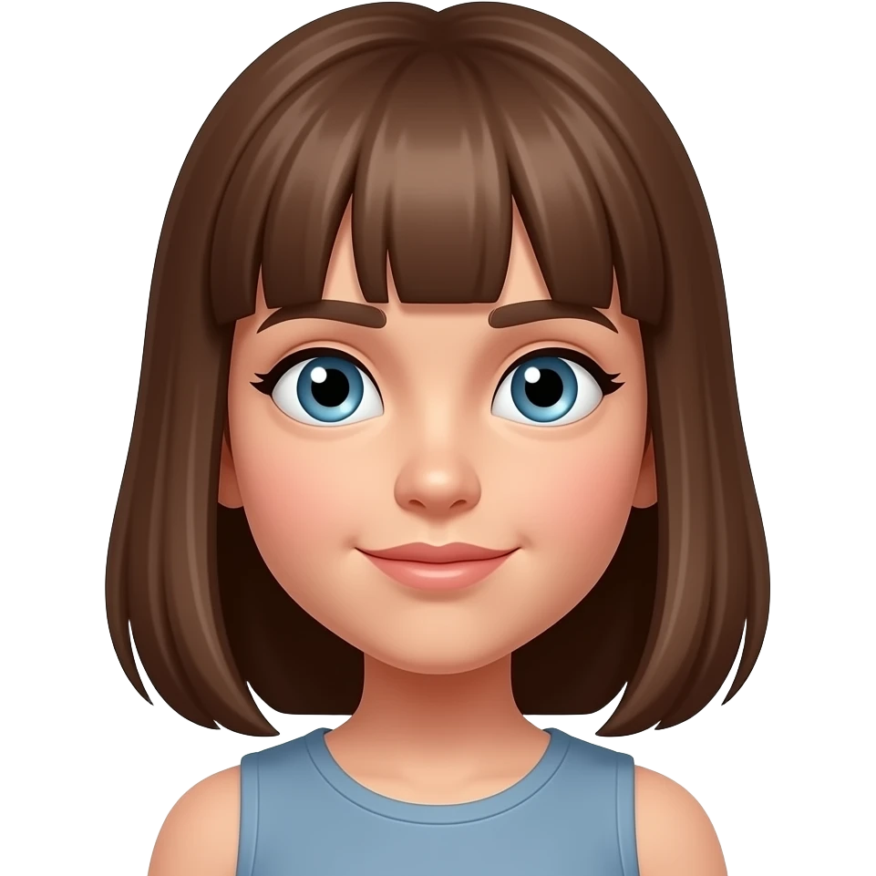 A girl staring but  her eyes in a different direction emoji