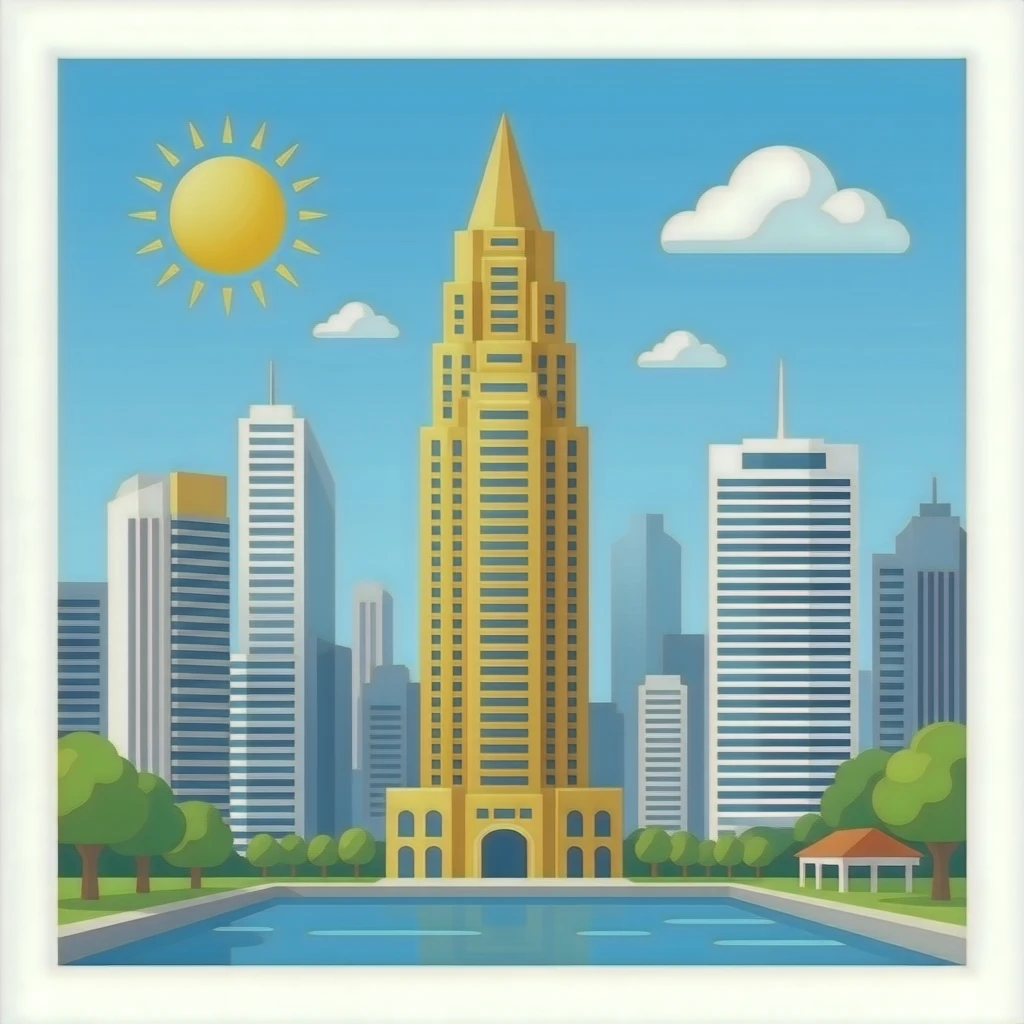 Big scyscraper in gold famous builing in singapore emoji