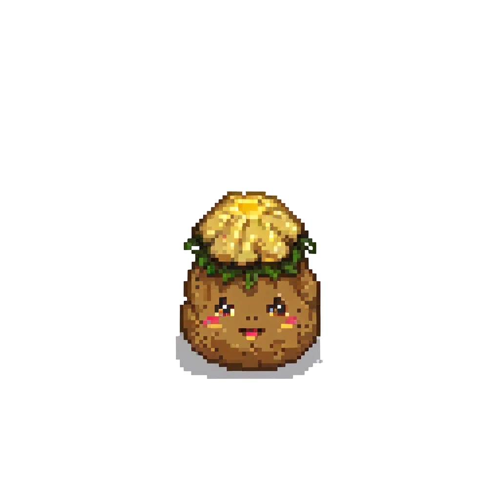 A cute potato emoji with a background emoji