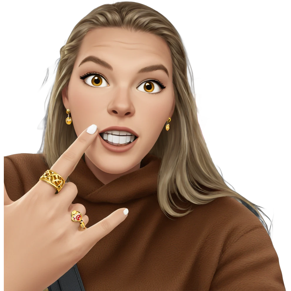 girl in car with jewelry emoji