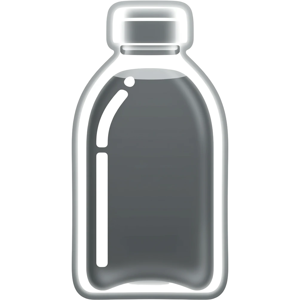 botella de agua que solo se vea el contorno de la botella,no quiero nada de color dentro del emoji, solo la silueta negra de esta emoji