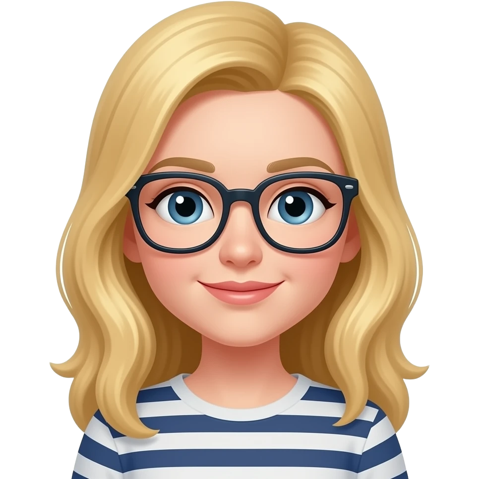 blond girl with glasses emoji