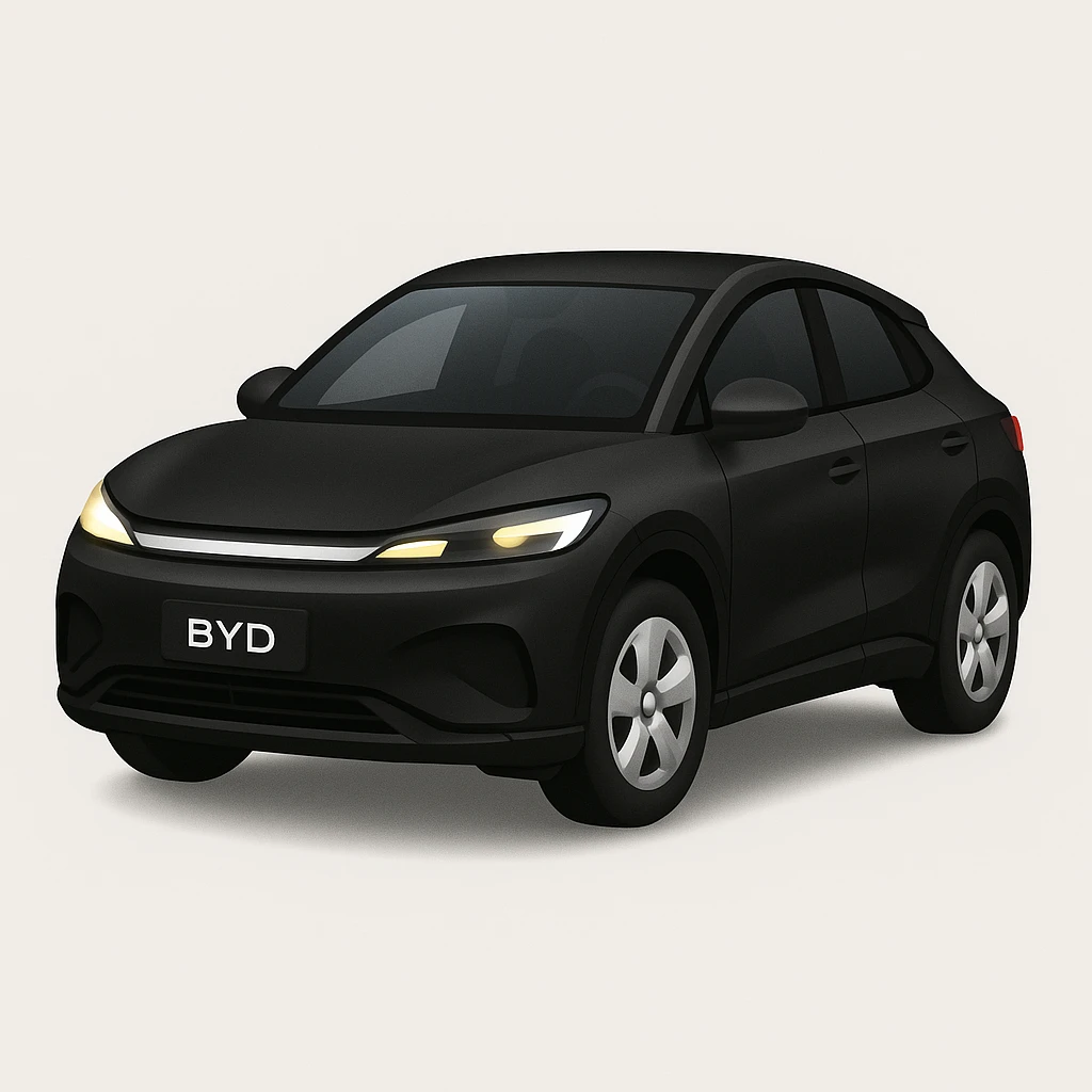 Сгенерируй мне Машина BYD черная электрокар в стиле эпл емодзи emoji