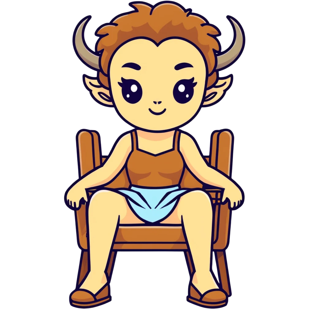 Satyr with mini skirt sitting in chair  emoji