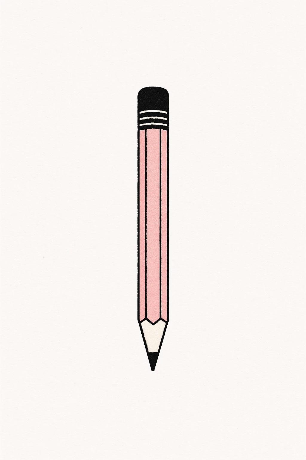 minimal pink and black pencil on white background, no text emoji