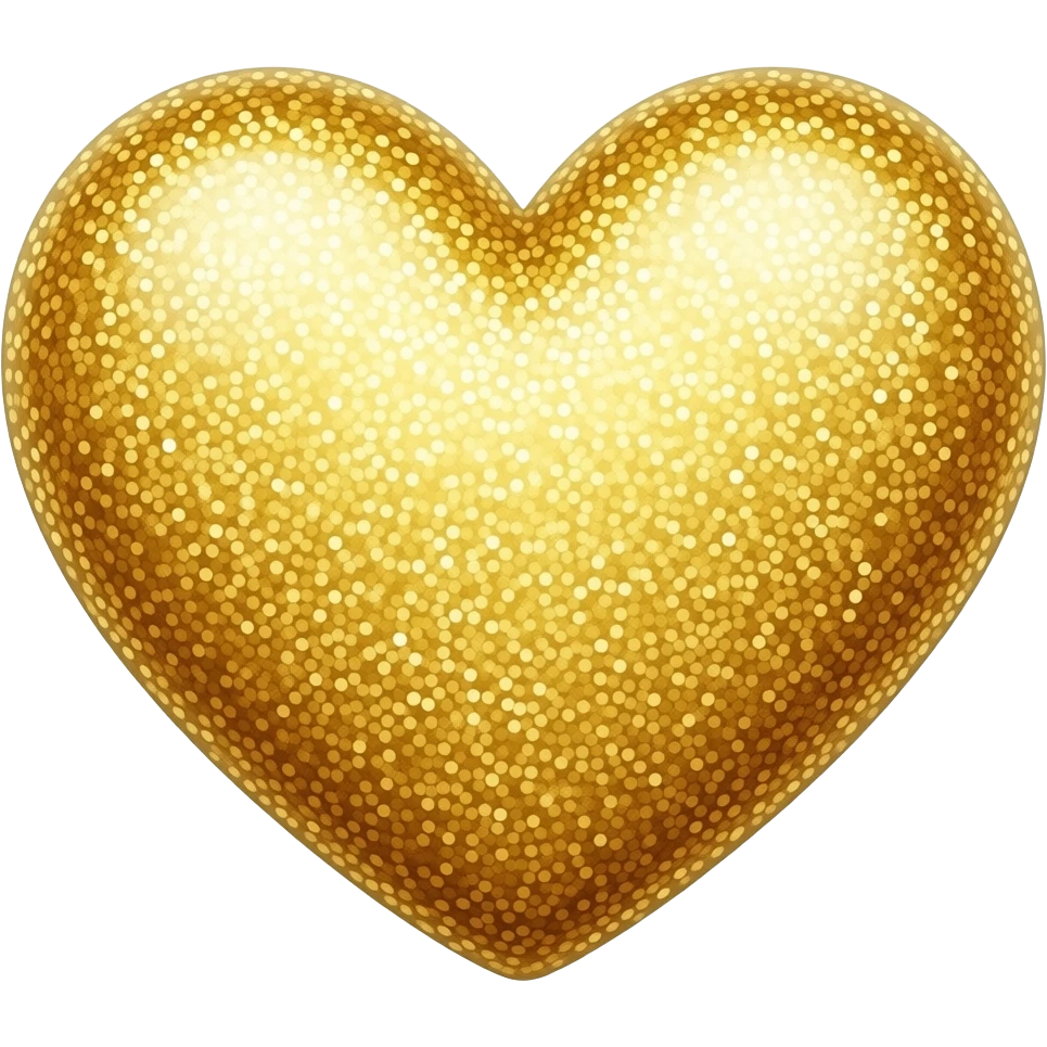 glitter gold heart emoji