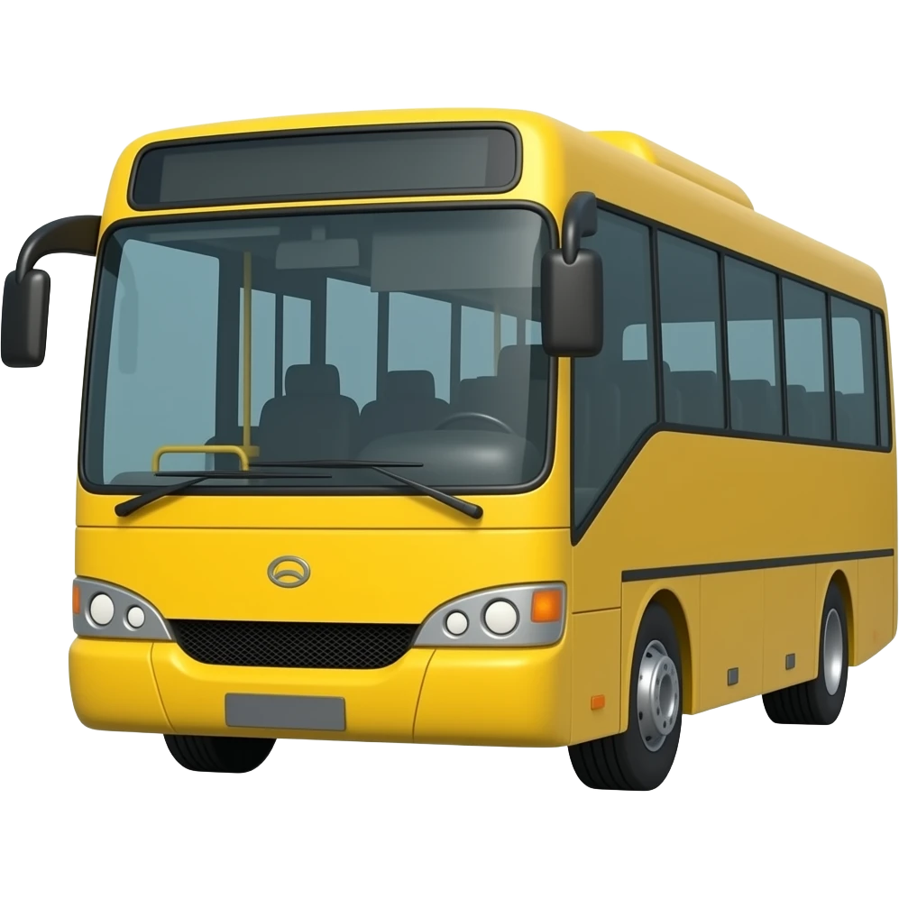 Emoji style realistic yellow bus emoji