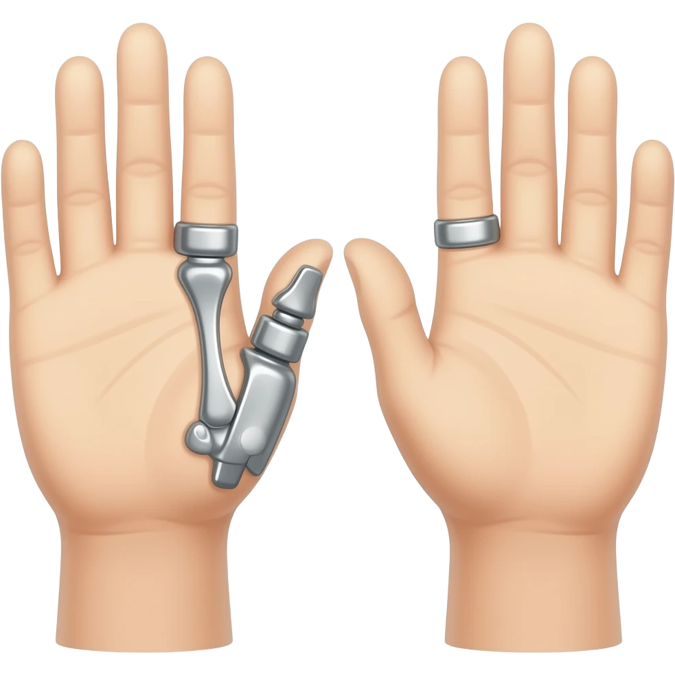 silver ring splint for hypermobile hands emoji